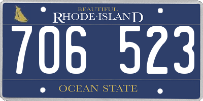 RI license plate 706523
