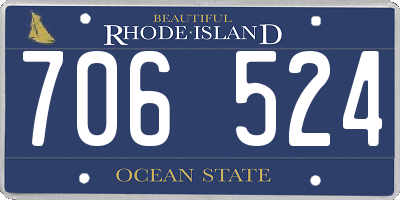 RI license plate 706524