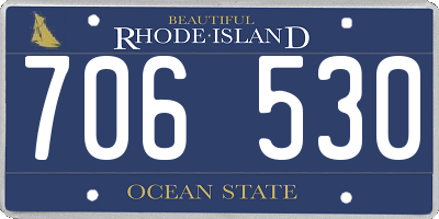 RI license plate 706530
