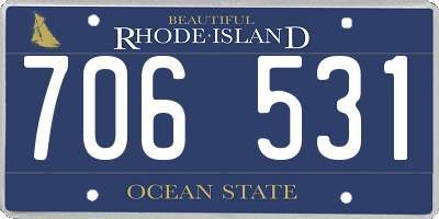 RI license plate 706531