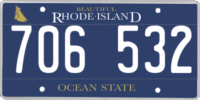RI license plate 706532