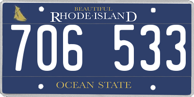 RI license plate 706533