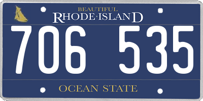 RI license plate 706535