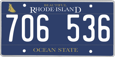 RI license plate 706536