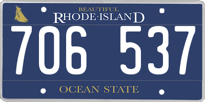 RI license plate 706537