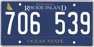 RI license plate 706539