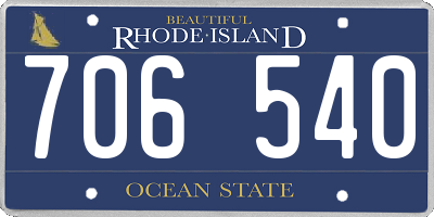 RI license plate 706540