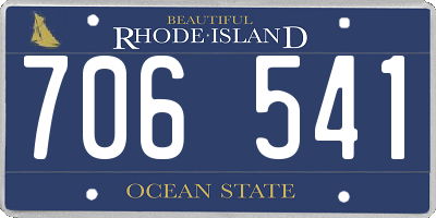 RI license plate 706541