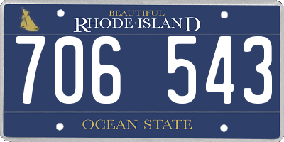 RI license plate 706543