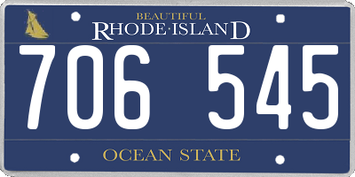 RI license plate 706545