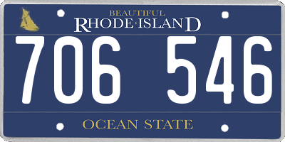 RI license plate 706546