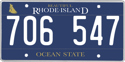 RI license plate 706547