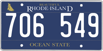 RI license plate 706549
