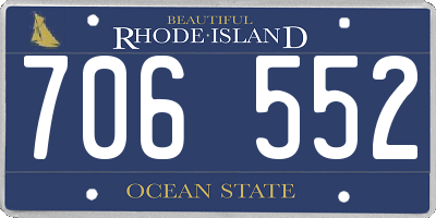 RI license plate 706552