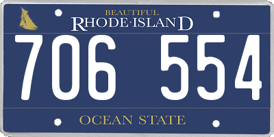 RI license plate 706554