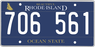 RI license plate 706561