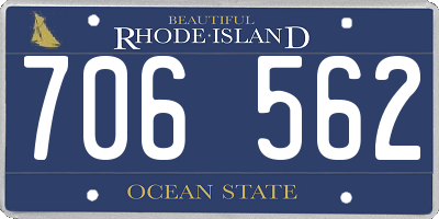 RI license plate 706562