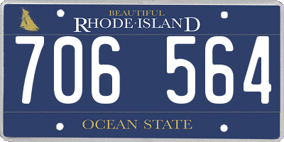 RI license plate 706564