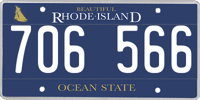 RI license plate 706566