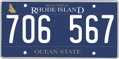 RI license plate 706567