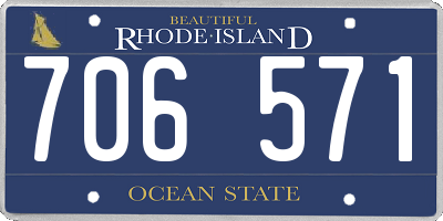 RI license plate 706571