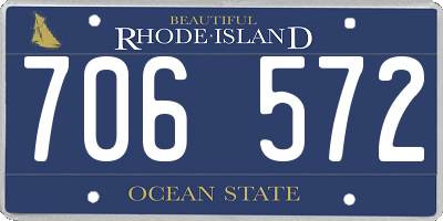 RI license plate 706572