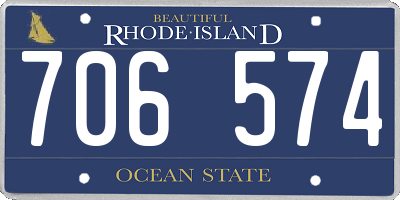 RI license plate 706574
