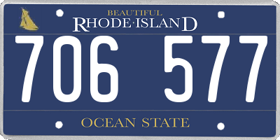 RI license plate 706577