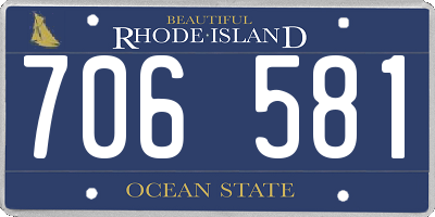 RI license plate 706581