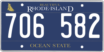 RI license plate 706582