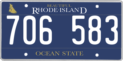 RI license plate 706583