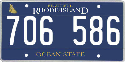 RI license plate 706586