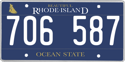 RI license plate 706587