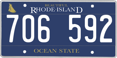 RI license plate 706592