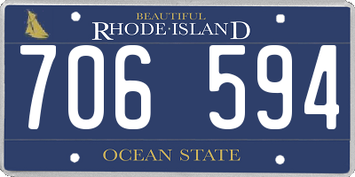 RI license plate 706594