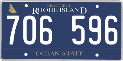 RI license plate 706596
