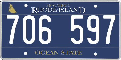 RI license plate 706597