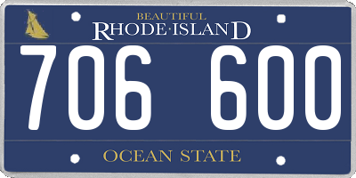 RI license plate 706600
