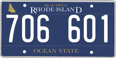 RI license plate 706601