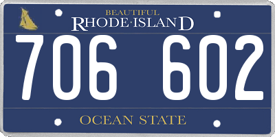 RI license plate 706602
