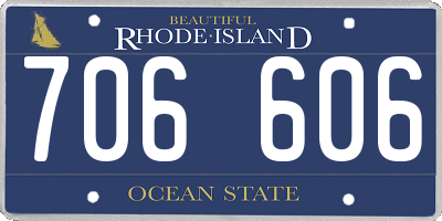 RI license plate 706606