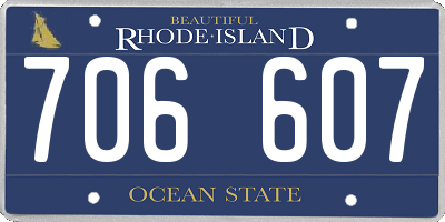 RI license plate 706607
