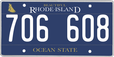RI license plate 706608