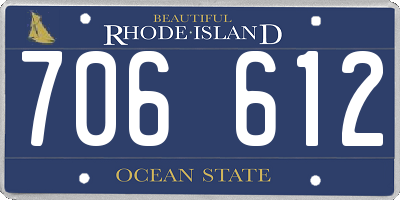 RI license plate 706612