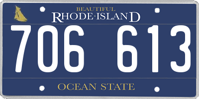 RI license plate 706613