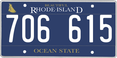 RI license plate 706615