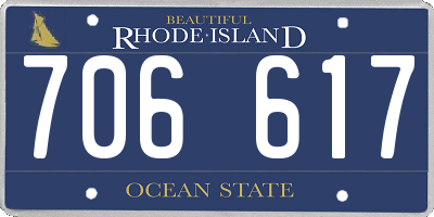 RI license plate 706617