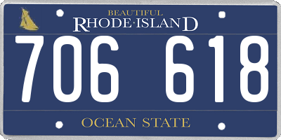 RI license plate 706618