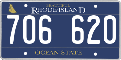 RI license plate 706620