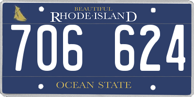 RI license plate 706624
